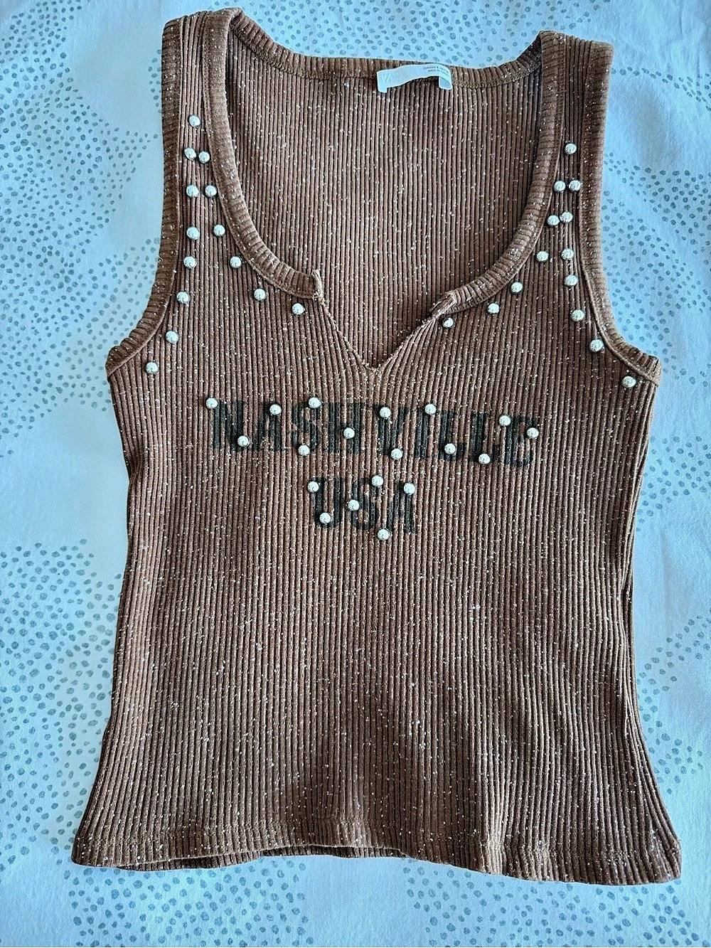 Washed Effect Studded Top